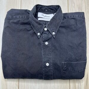 Schnaydermans Men's Button Up Long Sleeve Luxury Shirt Gray Size 15 37/38 Cotton